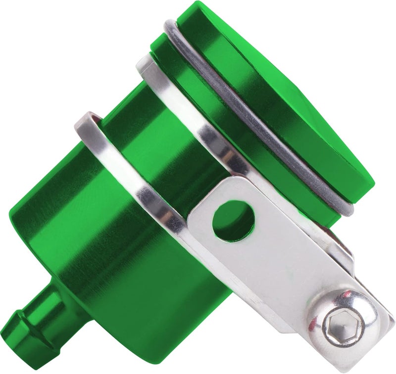 MRELC Universal Motorcycle Aluminum Brake Fluid Reservoir Oil Cup Fit For Yamaha Kawasaki Honda Suzuki BMW and more (Green) - Image 1